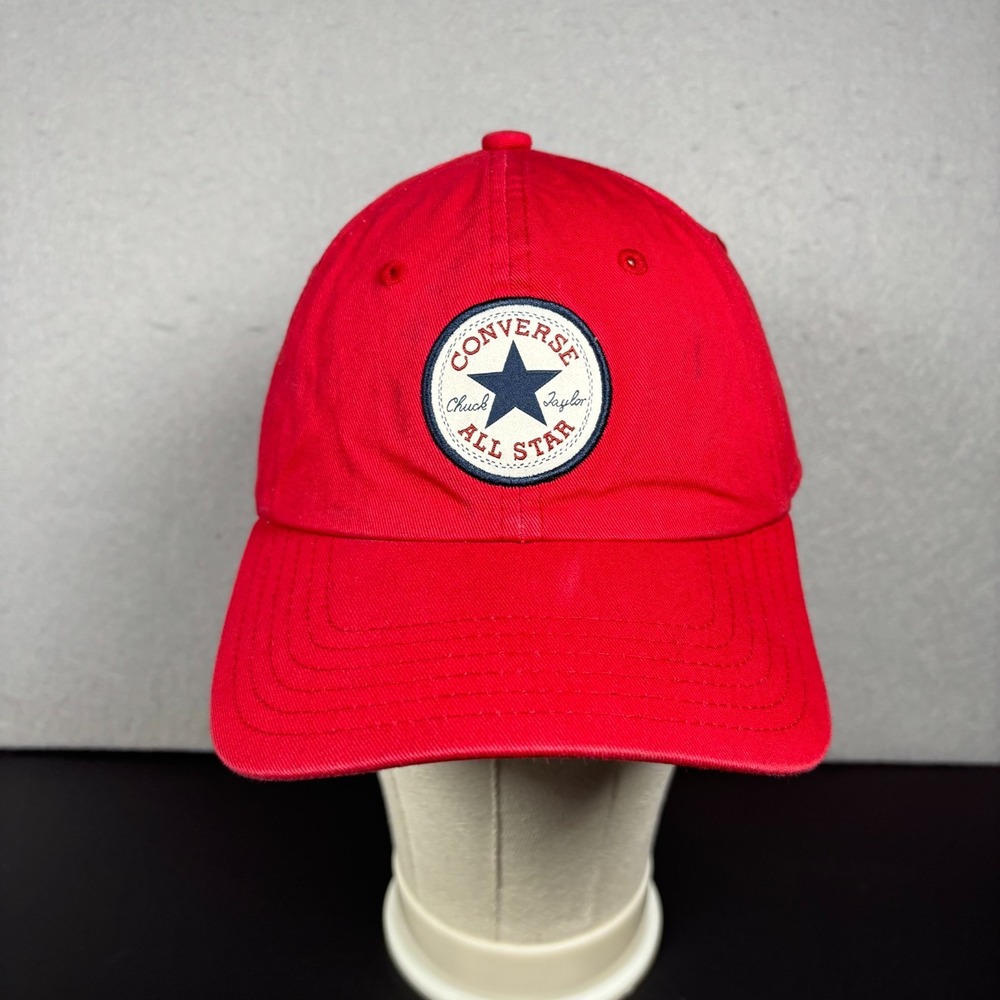 Converse Hat Cap Strap Back Red Strap Back Twill Dad Baseball Chuck Taylor Star